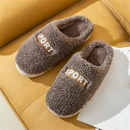 TANGNADE Cotton Warm Home Couple Style Thick Plush Cotton Slippers Men s Slippers Men s Slipper