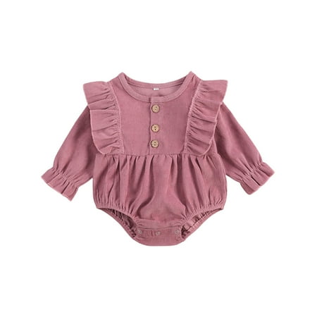 IZhansean Newborn Baby Girl Boy Bodysuit Ruffle Long Sleeve Button Solid Autumn Jumpsuit Purple 0-3 Months
IZhansean Newborn Baby Girl Boy Bodysuit Ruffle Long Sleeve Button Solid Autumn Jumpsuit Purple 0-3 Months