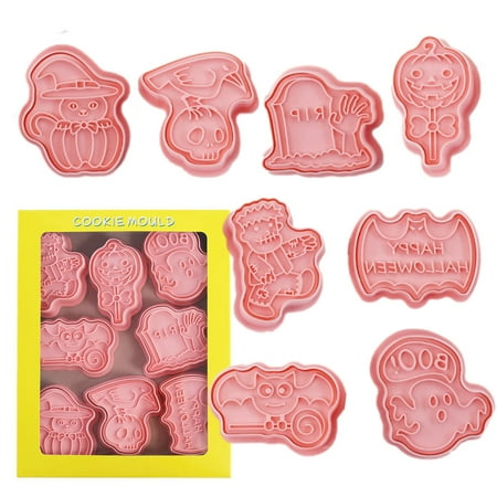 Halloween Cookie Stamp Set 8PCS Cookie Biscuit Mold for Baking Funny Cookie Molds with Pumpkin Ghosts Bats Cat Skull Shapes Suitable for Halloween & Daily Use
Halloween Cookie Stamp Set 8PCS Cookie Biscuit Mold for Baking Funny Cookie Molds with Pumpkin Ghosts Bats Cat Skull Shapes Suitable for Halloween & Daily Use