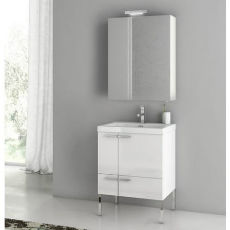 ACF by Nameeks ACF ANS14-GW New Space 23-in. Single Bathroom Vanity Set - Glossy White