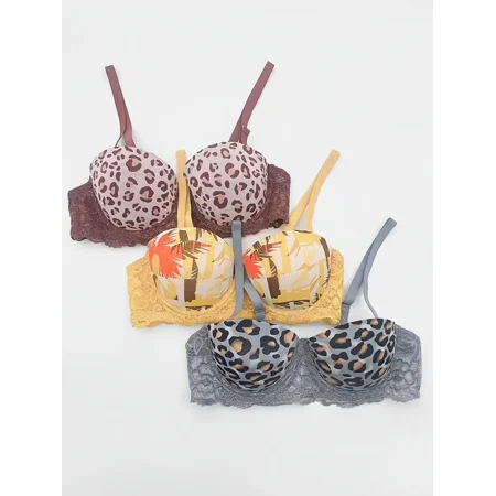 3 Pcs Sexy Removable Shoulder Strap Leopard Print Bras Setting Cup Top Thin Bottom Thick Underwire Bras Women‘s Lingerie & Underwear
3 Pcs Sexy Removable Shoulder Strap Leopard Print Bras Setting Cup Top Thin Bottom Thick Underwire Bras Women‘s Lingerie & Underwear