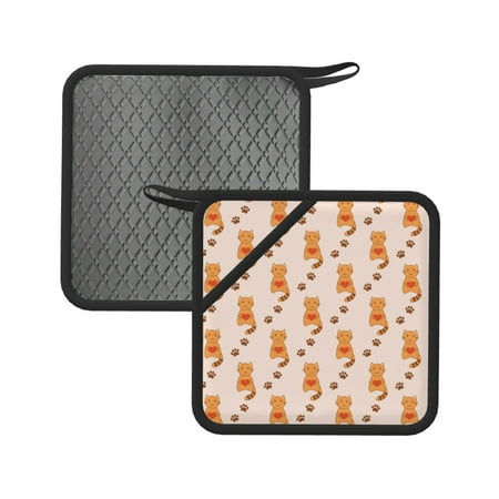 2PCS Pot Holders for Kitchen - Heat Resistant Silicone Pot Holders with Hanging Loop Cute Cartoon Loving Cat Non Slip Oven Hot Pads Potholders for Decor Baking Cooking Kitchen
2PCS Pot Holders for Kitchen - Heat Resistant Silicone Pot Holders with Hanging Loop Cute Cartoon Loving Cat Non Slip Oven Hot Pads Potholders for Decor Baking Cooking Kitchen