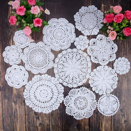 14Pcs 100% Cotton Hand Crochet Doilies 3-10 inches Round White Beige Vintage Wedding Tea Party(White)
14Pcs 100% Cotton Hand Crochet Doilies 3-10 inches Round White Beige Vintage Wedding Tea Party(White)