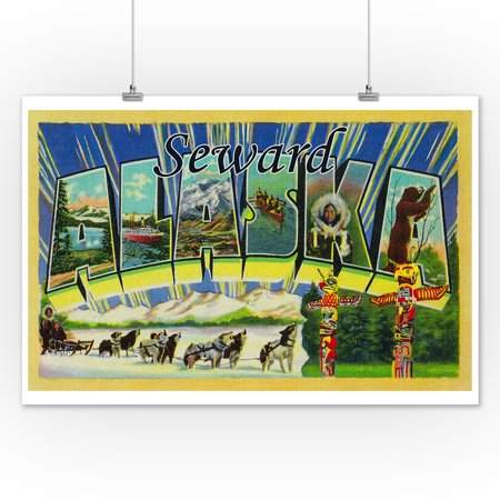Seward, Alaska - Large Letter Scenes (12x18 Art Print, Wall Decor Travel Poster)