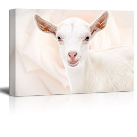 wall26 - Canvas Print Wall Art - Little Sheep on Floral Background - Gallery Wrap Modern Home Decor | Ready to Hang - 12x18 inches