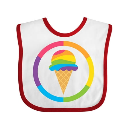 Inktastic Rainbow Ice Cream Gift Baby Boy or Baby Girl Bib