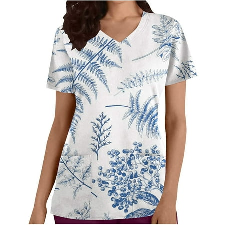 JWZUY Womens Floral Print Tops V Neck Tees Medical Scrub Tunic Elegant Scrub Tops Short Sleeve Shirts Nursing Uniform Tshirts Light Blue XL
JWZUY Womens Floral Print Tops V Neck Tees Medical Scrub Tunic Elegant Scrub Tops Short Sleeve Shirts Nursing Uniform Tshirts Light Blue XL