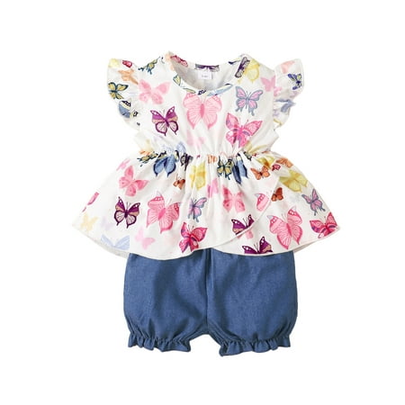 xingqing 18M-6Y Toddler Baby Girls Clothes Set Butterfly Print Ruffle T-shirt Shorts Outfits Summer Clothing Navy Blue 3-4 Years
xingqing 18M-6Y Toddler Baby Girls Clothes Set Butterfly Print Ruffle T-shirt Shorts Outfits Summer Clothing Navy Blue 3-4 Years