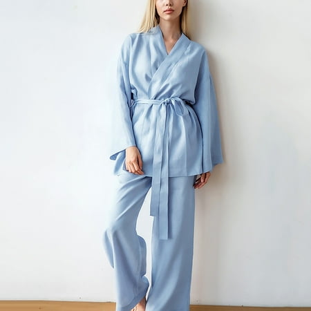 Leesechin Clearance Women s Sleepwear Set Loungewear Solid Cotton Hemp Pajama Set Two Piece Home Suit Set
Leesechin Clearance Women s Sleepwear Set Loungewear Solid Cotton Hemp Pajama Set Two Piece Home Suit Set