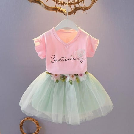 Merotable Children Girls Tutu Skirt Casual Summer Letter Short Sleeve T-shirt+Floral Pompom Skirts Suits 2Pcs Costume Set Kids Clothes
Merotable Children Girls Tutu Skirt Casual Summer Letter Short Sleeve T-shirt+Floral Pompom Skirts Suits 2Pcs Costume Set Kids Clothes