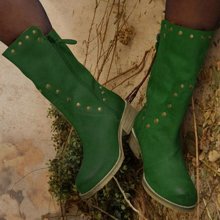 TUTUnaumb Autumn & Winter Hot Sale Clearance Women S Leisure Rome Large Size Slip-On Square Med Heels Short Boots Shoes Boots and Shoes-Green
TUTUnaumb Autumn & Winter Hot Sale Clearance Women S Leisure Rome Large Size Slip-On Square Med Heels Short Boots Shoes Boots and Shoes-Green