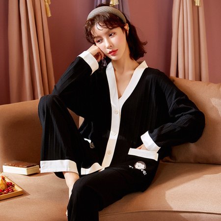 CoCopeaunt Spring and autumn pajamas female long-sleeved pants set cotton home wear cardigan casual pajamas set sleepwear pajamas
CoCopeaunt Spring and autumn pajamas female long-sleeved pants set cotton home wear cardigan casual pajamas set sleepwear pajamas