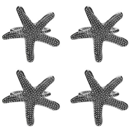4 Pcs Oceanic Style Napkin Ring Alloy Napkin Buckle Practical Napkin Clasp