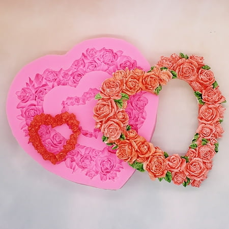 3D Chocolate Rose Wreath Cake Molds Diy Heart Shaped Rose Cake Decoratings Silicone Molds Cake Mould
3D Chocolate Rose Wreath Cake Molds Diy Heart Shaped Rose Cake Decoratings Silicone Molds Cake Mould