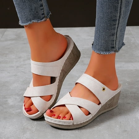 Women s Casual Solid Color Plus Size Comfortable Slope Heel Sandals And Slippers Knee High Slippers for Women Boot Slippers for Women Indoor Slippers Shoes for Women Womens Memory Foam House Slippers
Women s Casual Solid Color Plus Size Comfortable Slope Heel Sandals And Slippers Knee High Slippers for Women Boot Slippers for Women Indoor Slippers Shoes for Women Womens Memory Foam House Slippers