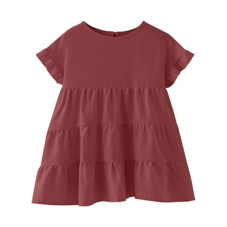 Toddler Girls T-Shirts Ruffle Short Sleeve Round Neck Loose Blouse Summer Solid Color Casual Girl Tee Tops
Toddler Girls T-Shirts Ruffle Short Sleeve Round Neck Loose Blouse Summer Solid Color Casual Girl Tee Tops