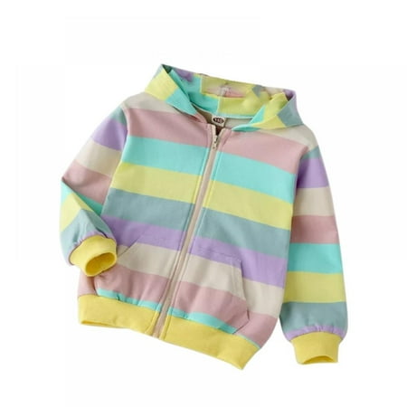 BULLPIANO Toddler Girl Zip Up Hoodie Rainbow Jacket Hooded Sweatshirt Fall Winter Kid Long Sleeve Shirt Pullover Top
BULLPIANO Toddler Girl Zip Up Hoodie Rainbow Jacket Hooded Sweatshirt Fall Winter Kid Long Sleeve Shirt Pullover Top