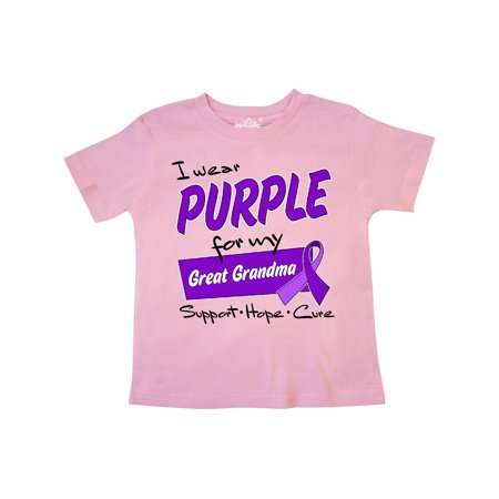 Inktastic I Wear Purple for my Great Grandma-Support Hope Cure Gift Toddler Boy or Toddler Girl T-Shirt
Inktastic I Wear Purple for my Great Grandma-Support Hope Cure Gift Toddler Boy or Toddler Girl T-Shirt