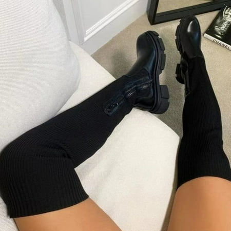 Ameiqe Platform Thigh High Boots Over The Knee Long Boots Side Zipper Design Thick Heel Round Toe Shoes for Women(Black 43)
Ameiqe Platform Thigh High Boots Over The Knee Long Boots Side Zipper Design Thick Heel Round Toe Shoes for Women(Black 43)