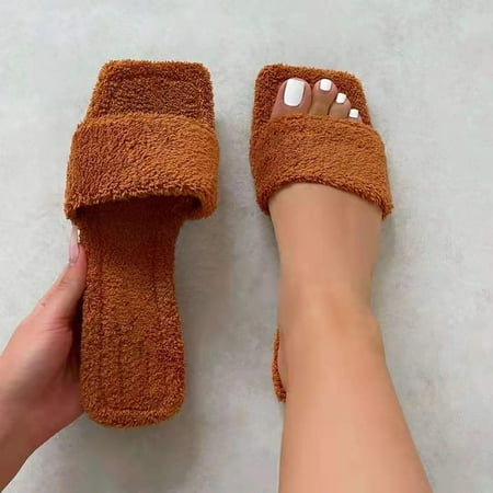 KKCXFJX slippers for women Women Plush Slipper Solid Color Flat With Home Slipper Shoes Indoor Flip Flop Slippers
KKCXFJX slippers for women Women Plush Slipper Solid Color Flat With Home Slipper Shoes Indoor Flip Flop Slippers