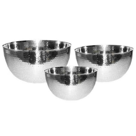 Stainless Steel Hammered Bowl Set 3 Piece