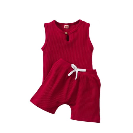 ZIYIXIN Baby Boys Girls Cotton Ribbed Shorts Set Toddler T-Shirt Tops with Elastic Pants Solid Clothes Outfits Wine Red 4-5 Years
ZIYIXIN Baby Boys Girls Cotton Ribbed Shorts Set Toddler T-Shirt Tops with Elastic Pants Solid Clothes Outfits Wine Red 4-5 Years