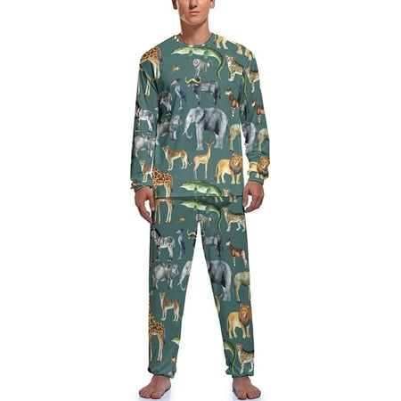Zoo Animals Giraffe Elephant Cheetah Antelope Men s Pajama Lounge Top and Pants Set Nightgown Sleepwear
Zoo Animals Giraffe Elephant Cheetah Antelope Men s Pajama Lounge Top and Pants Set Nightgown Sleepwear