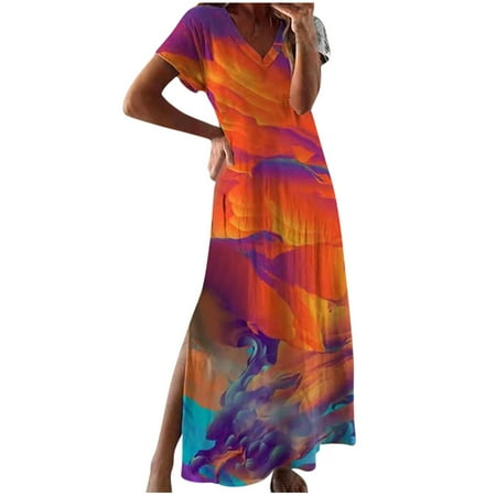Juebong Women s Summer Casual V-Neck Short Sleeve Vacation Printed Split Resort Style Dresses
Juebong Women s Summer Casual V-Neck Short Sleeve Vacation Printed Split Resort Style Dresses