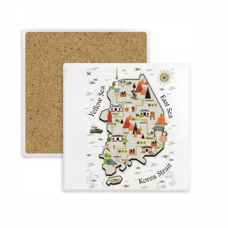 South Korea Landmarks Travel Map Square Coaster Cup Mat Mug Subplate Holder Insulation Stone
South Korea Landmarks Travel Map Square Coaster Cup Mat Mug Subplate Holder Insulation Stone