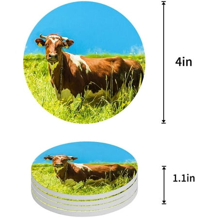 KXMDXA American Country Farm Cow Set of 4 Round Coaster for Drinks Absorbent Ceramic Stone Coasters Cup Mat with Cork Base for Home Kitchen Room Coffee Table Bar Decor
KXMDXA American Country Farm Cow Set of 4 Round Coaster for Drinks Absorbent Ceramic Stone Coasters Cup Mat with Cork Base for Home Kitchen Room Coffee Table Bar Decor