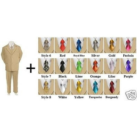 Boy Infant Toddler Formal Wedding Party Khaki Suit S-XL 2T-4T 5-14 16-20 Tuxedo