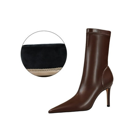 SIMANLAN Women Casual Mid Calf Boots Breathable Stiletto Heel High Heels Work Anti-Slip Winter Warm Dark Brown Plush Lined 7
SIMANLAN Women Casual Mid Calf Boots Breathable Stiletto Heel High Heels Work Anti-Slip Winter Warm Dark Brown Plush Lined 7
