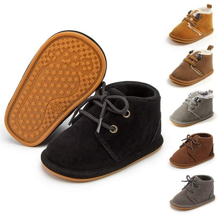 QWZNDZGR Baby Booties Newborn Infant Unisex Baby Girls Boys Velvet Rubber Anit-Slip Sole Shoes Toddler Fleece Cozy Winter Warm Prewalker Boots
