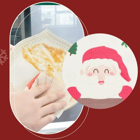 Christmas Themed Reusable Kitchen Cleaning Napkins Eco-friendly Wood Pulp Cotton Wet Dry Rags Lint-free Cleaning Cloth
Christmas Themed Reusable Kitchen Cleaning Napkins Eco-friendly Wood Pulp Cotton Wet Dry Rags Lint-free Cleaning Cloth