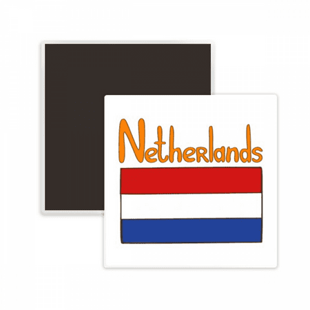 Netherlands National Flag Pattern Square Ceracs Fridge Magnet Keepsake Memento