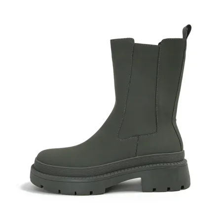 Women‘s Mid Calf Chelsea Boots Thick Sole Side Zip Martin Boots