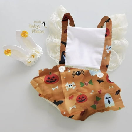 lioraitiin Infant Girls Summer Romper Cartoon Printed Bodysuit+Bow Headband