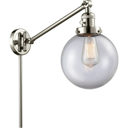 Polished Nickel Tone Wall Sconces 8 Wide Steel/Cast Brass/Glass Medium Base 1 Light Fixture
Polished Nickel Tone Wall Sconces 8 Wide Steel/Cast Brass/Glass Medium Base 1 Light Fixture