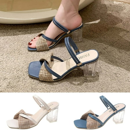 Cethrio Women s Strappy Block Heel Sandals- on Clearance Slides Sandal Chunky Heel Wide Width Beige Dressy Sandals/ Slides Size 6
Cethrio Women s Strappy Block Heel Sandals- on Clearance Slides Sandal Chunky Heel Wide Width Beige Dressy Sandals/ Slides Size 6