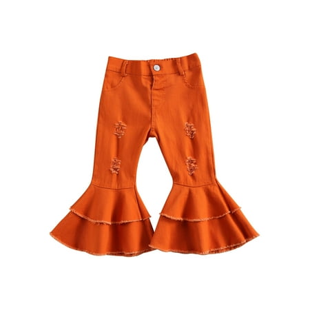 TheFound Toddler Baby Girls Flared Jeans Solid Color High Waist Button Ripped Trousers Pants
TheFound Toddler Baby Girls Flared Jeans Solid Color High Waist Button Ripped Trousers Pants