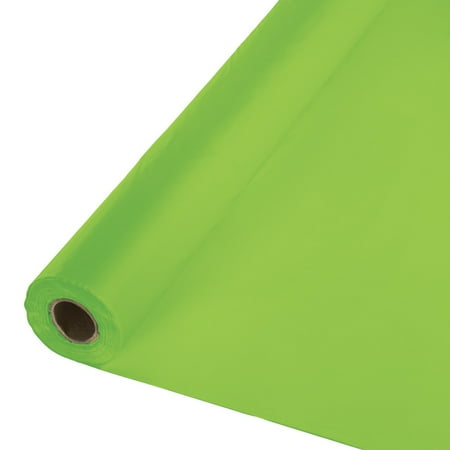 Pack of 2 Fresh Lime Green Disposable Plastic Banquet Party Table Cloth Rolls 100'