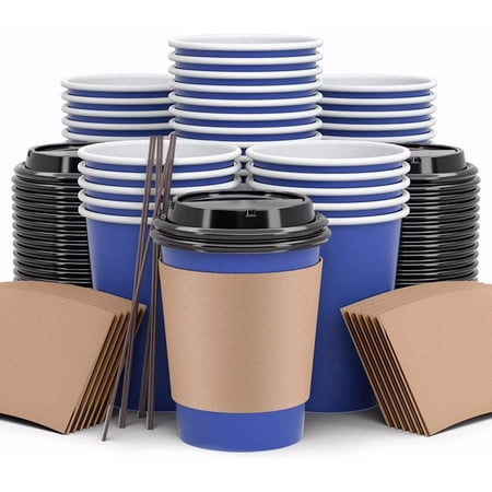 HOPERSIST 12 oz 120 Pack togo Coffee Disposable Hot Beverage Paper Coffee Cups with Lids Straws and Sleeves
HOPERSIST 12 oz 120 Pack togo Coffee Disposable Hot Beverage Paper Coffee Cups with Lids Straws and Sleeves