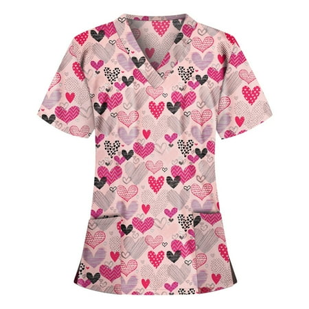 Womens Scrub Tops Shirts Independence Day Cute Print Graphic Tee Short Sleeve Vneck Nurse Uniform with Pockets
Womens Scrub Tops Shirts Independence Day Cute Print Graphic Tee Short Sleeve Vneck Nurse Uniform with Pockets
