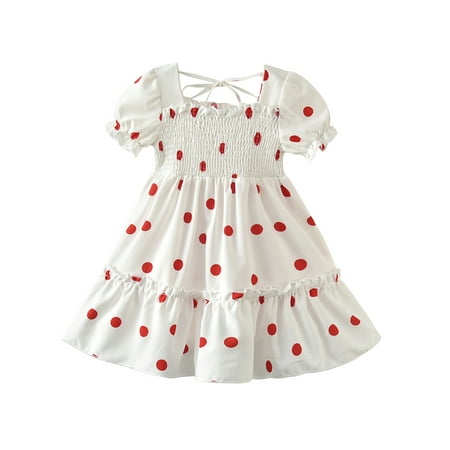 Hirigin Little Girls Casual Dresses Short Sleeve Polka Dot Princess Stylish Dress 0-5Y
Hirigin Little Girls Casual Dresses Short Sleeve Polka Dot Princess Stylish Dress 0-5Y