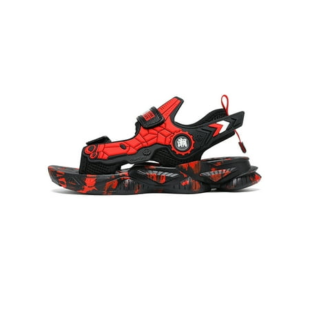 Crocowalk Boys Soft Magic Tape Fisherman Flat Sandals Lightweight Open Toe Fishing Comfort