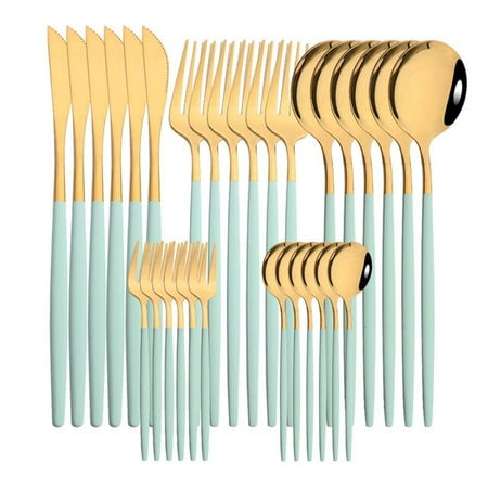 UMMH Gold Dinnerware Set Stainless Steel Steak Knife Fork Coffee Spoon Teaspoon Flatware Dishwasher Safe Kitchen Tableware Set
UMMH Gold Dinnerware Set Stainless Steel Steak Knife Fork Coffee Spoon Teaspoon Flatware Dishwasher Safe Kitchen Tableware Set