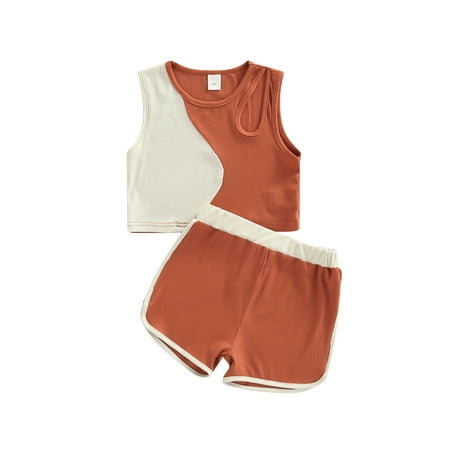 Sunisery Kids Little Girls 2Pcs Summer Outfits Sleeveless Contrast Color Tank Tops Shorts Clothes Sets Brown 7 Years
Sunisery Kids Little Girls 2Pcs Summer Outfits Sleeveless Contrast Color Tank Tops Shorts Clothes Sets Brown 7 Years