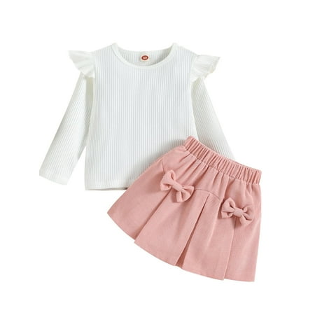 PBaeM Baby Toddler Girls 12M-5T Long Sleeve Ruffle Sweater Bow Belted Button Skirts Knit Fabric 3Pcs Outfit Sets
PBaeM Baby Toddler Girls 12M-5T Long Sleeve Ruffle Sweater Bow Belted Button Skirts Knit Fabric 3Pcs Outfit Sets
