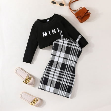 children s clothing on sale Toddler Girl s 2 Piece Long Sleeve Crop Tops And Plaid Print Bodycon Dress Spaghetti Strap Sleeveless Dresses Set
children s clothing on sale Toddler Girl s 2 Piece Long Sleeve Crop Tops And Plaid Print Bodycon Dress Spaghetti Strap Sleeveless Dresses Set