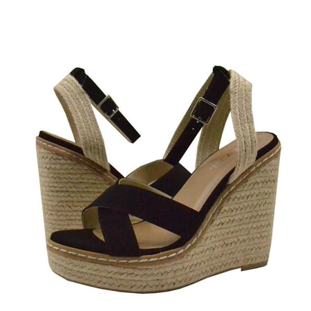 Soda Women s Shoes Basset Strappy Platform Espadrille Wedge Sandals